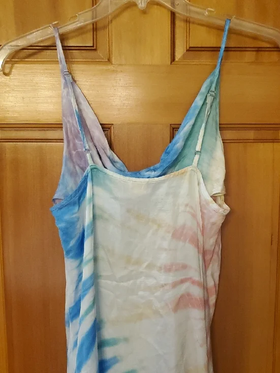 Surf Gypsy Pastel Tie-Dye Cowl Slip Dress in Blue, Pink & Cream - Picture 7 of 10